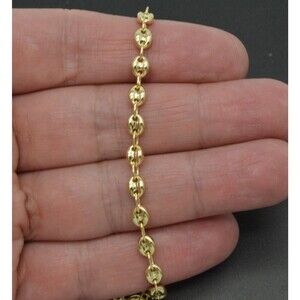 10K Yellow REAL GOLD Puffed Mariner Link Chain Necklace 4.5mm 20 22 2426"